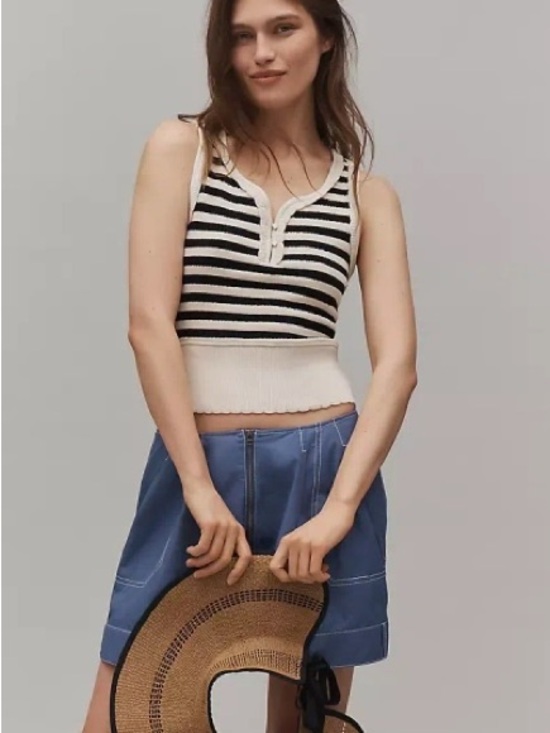 Maeve Tops - Anthropologie Maeve Textured Crop Tank Size Large